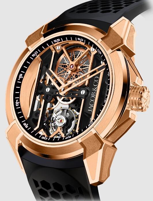 Jacob & Co EX110.43.AA.AA.ABRUA EPIC X ROSE GOLD (BLACK NEORALITHE INNER RING) replica watch